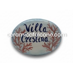 Targa in ceramica ovale con...