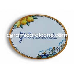Targa in ceramica ovale con...