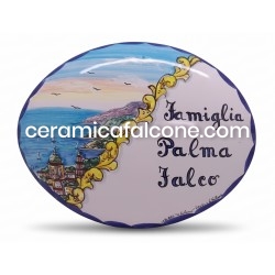 Targa in ceramica ovale con...